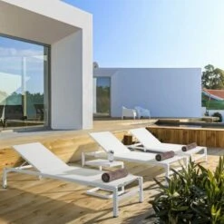 Bain De Soleil à Roulettes KONNOR Blanc 9 Bain De Soleil à Roulettes KONNOR Blanc -Art-Garden Boutique bain de soleil a roulettes konnor blanc 3