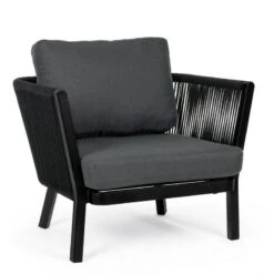 Fauteuil De Jardin MAKATEA Noir Bizzotto