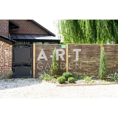 Panneau Claustra En Noisetier Tressé En Horizontal Qualité Pro. Clôture Naturelle Bois 2 Panneau Claustra En Noisetier Tressé En Horizontal Qualité Pro. Clôture Naturelle Bois – Image 2