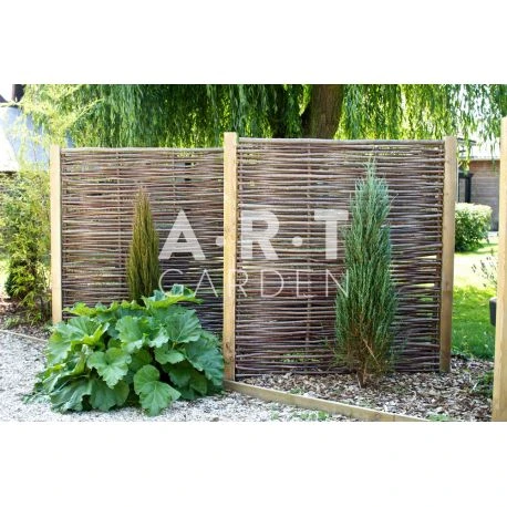 Panneau Claustra En Noisetier Tressé En Horizontal Qualité Pro. Clôture Naturelle Bois 4 Panneau Claustra En Noisetier Tressé En Horizontal Qualité Pro. Clôture Naturelle Bois – Image 4