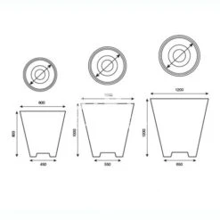 Pot Vase Sans Rebord Papi - 240L, 470L Ou 804L -Art-Garden Boutique pot vase sans rebord papi 240l 470l ou 804l 3