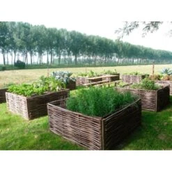 Potager Carré En Noisetier Tressage Horizontal - 4 Tailles Disponibles -Art-Garden Boutique potager carre en noisetier tressage horizontal 4 tailles disponibles 5