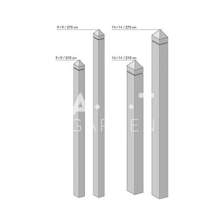 Poteau Bois Exotique Carré 9x9 Cm Pointe De Diamant Collstrop Exo 2 Poteau Bois Exotique Carré 9x9 Cm Pointe De Diamant Collstrop Exo – Image 2