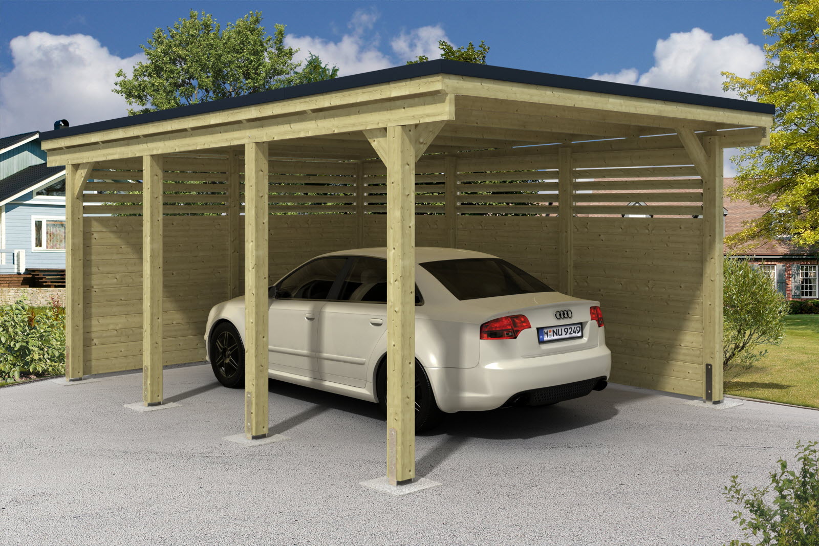 Art-Garden Boutique -Art-Garden Boutique ABRI VOITURE Carport a Toit En Acier Galvanise 2257m² Couleur Anthracite – Shelter LogicABRI VOITURE Carport a Toit En Acier Galvanise 2257m² Couleur Anthracite – Shelter Logic